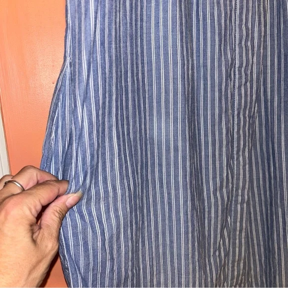 Isabella Sinclair Anthropologie Piper Blue Striped Shirt Dress - Picture 9 of 15